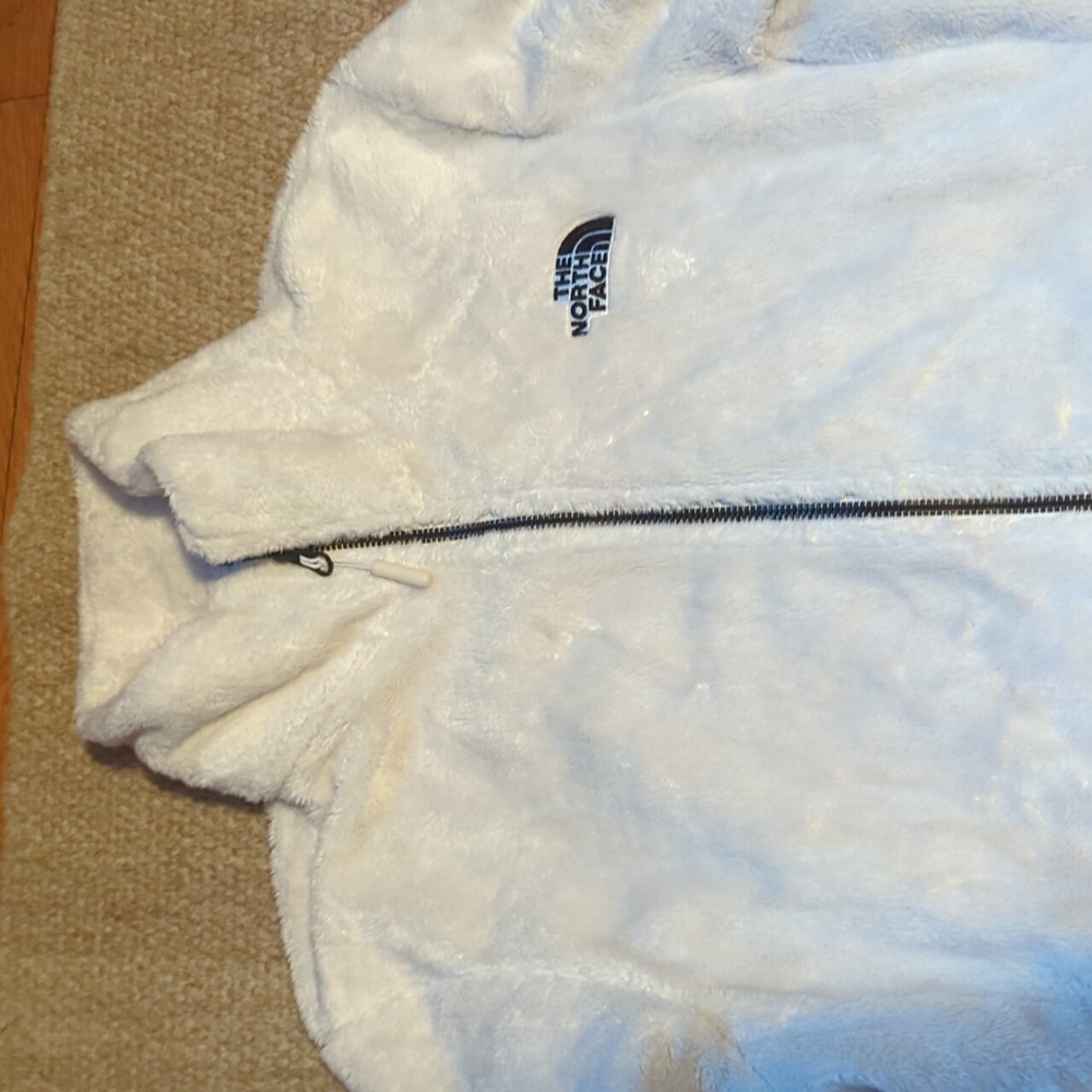Women's The North Face White Fluffy Jacket Size Medium